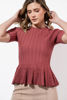 Imagen de Blusa Tejida Estilo Peplum Manga Corta