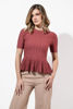 Imagen de Blusa Tejida Estilo Peplum Manga Corta